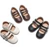 imageDADAWEN Girls Classic Mary Jane Flats School Uniform Shoes Dress Shoes Party Wedding Shoes02 Cream White