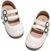 imageDADAWEN Girls Classic Mary Jane Flats School Uniform Shoes Dress Shoes Party Wedding Shoes02 Cream White