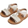 imageDADAWEN Girls Summer Beach Water Sandals Soft Sole TStrap Flat Sandal ToddlerLittle KidBeige
