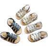imageDADAWEN Girls Summer Beach Water Sandals Soft Sole TStrap Flat Sandal ToddlerLittle KidBlack V531