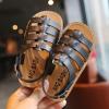 imageDADAWEN Girls Summer Beach Water Sandals Soft Sole TStrap Flat Sandal ToddlerLittle KidBlack V531