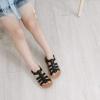 imageDADAWEN Girls Summer Beach Water Sandals Soft Sole TStrap Flat Sandal ToddlerLittle KidBlack V531