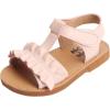 imageDADAWEN Girls Summer Beach Water Sandals Soft Sole TStrap Flat Sandal ToddlerLittle KidPink