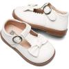 imageDADAWEN Girls TStrap School Uniform Dress Shoe Mary Jane Princess Flat01 Cream White