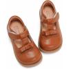 imageDADAWEN Girls TStrap School Uniform Dress Shoe Mary Jane Princess Flat02 Brown