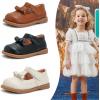 imageDADAWEN Girls TStrap School Uniform Dress Shoe Mary Jane Princess Flat02 Brown