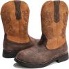 imageDADAWEN Kids Cowgirl Cowboy Western Boots Boys Girls Mid Calf Riding Shoes With Side Zipper ToddlerLittle KidBig KidBrownTan