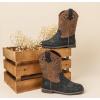 imageDADAWEN Kids Glitter Square Toe Cowgirl Boots Cowboy Western Boots Boys Girls Mid Calf Riding Shoes With Side ZipperBlack