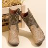 imageDADAWEN Kids Glitter Square Toe Cowgirl Boots Cowboy Western Boots Boys Girls Mid Calf Riding Shoes With Side ZipperGold