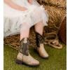 imageDADAWEN Kids Glitter Square Toe Cowgirl Boots Cowboy Western Boots Boys Girls Mid Calf Riding Shoes With Side ZipperGold