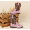 imageDADAWEN Kids Glitter Square Toe Cowgirl Boots Cowboy Western Boots Boys Girls Mid Calf Riding Shoes With Side ZipperPink