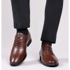 imageDADAWEN Mens Leather Lined Dress Shoes Formal Business Shoes Classic Laceup OxfordsBrown