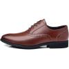 imageDADAWEN Mens Leather Lined Dress Shoes Formal Business Shoes Classic Laceup OxfordsBrown