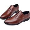 imageDADAWEN Mens Leather Lined Dress Shoes Formal Business Shoes Classic Laceup OxfordsBrown