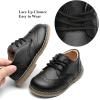imageDADAWEN Toddler Boys Girls Dress Shoes Comfort Oxford Shoes Wedding Church Dress Shoes Lace Up School Uniform Loafer Flats ToddlerLittle KidBlack
