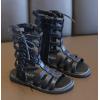 imageDADAWEN Toddler Girls Sandals Summer Open Toe Strapped Gladiator Sandals With Side Zipper ToddlerLittle KidBlack