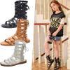 imageDADAWEN Toddler Girls Sandals Summer Open Toe Strapped Gladiator Sandals With Side Zipper ToddlerLittle KidBlack