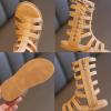 imageDADAWEN Toddler Girls Sandals Summer Open Toe Strapped Gladiator Sandals With Side Zipper ToddlerLittle KidBrown