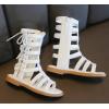 imageDADAWEN Toddler Girls Sandals Summer Open Toe Strapped Gladiator Sandals With Side Zipper ToddlerLittle KidWhite