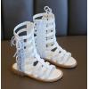imageDADAWEN Toddler Girls Sandals Summer Open Toe Strapped Gladiator Sandals With Side Zipper ToddlerLittle KidWhite