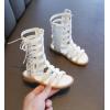 imageDADAWEN Toddler Girls Sandals Summer Open Toe Strapped Gladiator Sandals With Side Zipper ToddlerLittle KidWhite