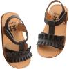 imageDADAWEN Girls Summer Beach Water Sandals Soft Sole TStrap Flat Sandal ToddlerLittle KidBlack