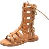 imageDADAWEN Toddler Girls Sandals Summer Open Toe Strapped Gladiator Sandals With Side Zipper ToddlerLittle KidBrown