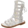 imageDADAWEN Toddler Girls Sandals Summer Open Toe Strapped Gladiator Sandals With Side Zipper ToddlerLittle KidWhite