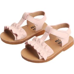 imageDADAWEN Girls Summer Beach Water Sandals Soft Sole TStrap Flat Sandal ToddlerLittle KidPink