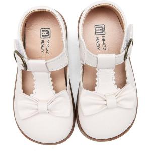 imageDADAWEN Girls TStrap School Uniform Dress Shoe Mary Jane Princess Flat01 Cream White