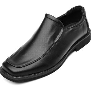 imageDADAWEN Mens Classic Leather Lined Formal Oxfords Slip on Casual Dress ShoesBlack