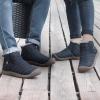 imageDADAWEN Men Women Slip On Waterproof Outdoor AntiSlip Fur Lined Ankle Snow Boots