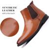 imageDADAWEN Mens Chelsea Boots Leather Casual Chukka Ankle Boots Classic Elastic Dress Boots for MenBrown 02