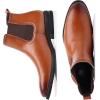 imageDADAWEN Mens Chelsea Boots Leather Casual Chukka Ankle Boots Classic Elastic Dress Boots for MenBrown 02