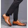 imageDADAWEN Mens Square Toe Business Dress Shoes Classic Lace Up Formal Oxford ShoesBrown