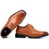 imageDADAWEN Mens Square Toe Business Dress Shoes Classic Lace Up Formal Oxford ShoesBrown