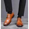 imageDADAWEN Mens Square Toe Business Dress Shoes Classic Lace Up Formal Oxford ShoesBrown