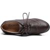 imageDADAWEN Womens Leather Classic Lace Up Platform Chunky MidHeel Square Toe Oxfords Dress Pump ShoesBrown