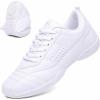 imageDADAWEN Adult ampamp Youth Cheer Shoes Girls White Cheerleading Shoes for Women Dance Shoes Athletic Sport Training Tennis Breathable Competition Cheer SneakersWhitegirl