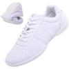 imageDADAWEN Adult ampamp Youth White Cheerleading Shoe Athletic Sport Training Competition Tennis Sneakers Cheer ShoesWhitewomen