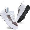 imageDADAWEN Womens Glitter Platform Wedge Athletic Tennis Walking Shoes Sparkly Sequin Lightweight Non Slip Casual Comfort Fashion Sneakers SizeUS5US12White