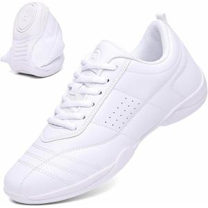 imageDADAWEN Adult ampamp Youth Cheer Shoes Girls White Cheerleading Shoes for Women Dance Shoes Athletic Sport Training Tennis Breathable Competition Cheer SneakersWhitegirl