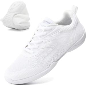 imageDADAWEN Adult ampamp Youth White Cheerleading Dance Shoes Athletic Training Lightweight Competition Tennis Sneakers Cheer ShoesWhitewomen