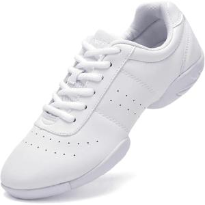 imageDADAWEN Adult ampamp Youth White Cheerleading Shoes Sport Training Tennis Sneakers Competition Cheer ShoesAll Whitegirl