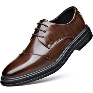 imageDADAWEN Mens Classic Modern Formal Business Oxford Shoes Lace Up Dress ShoeBrown