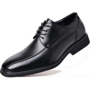imageDADAWEN Mens Square Toe Business Dress Shoes Classic Lace Up Formal Oxford ShoesBlack