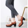 imageDADAWEN Womens Chunky Low Block Heels Mary Jane Closed Toe Work Pumps Comfortable Round Toe Oxfords Dress Wedding ShoesBrown