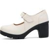 imageDADAWEN Womens Leather Classic Mid Heel Mary Jane Square Toe Oxfords Platform Dress Pumps ShoesBeige