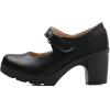 imageDADAWEN Womens Leather Classic Mid Heel Mary Jane Square Toe Oxfords Platform Dress Pumps ShoesBlack