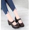 imageDADAWEN Womens Leather Classic Mid Heel Mary Jane Square Toe Oxfords Platform Dress Pumps ShoesBrown